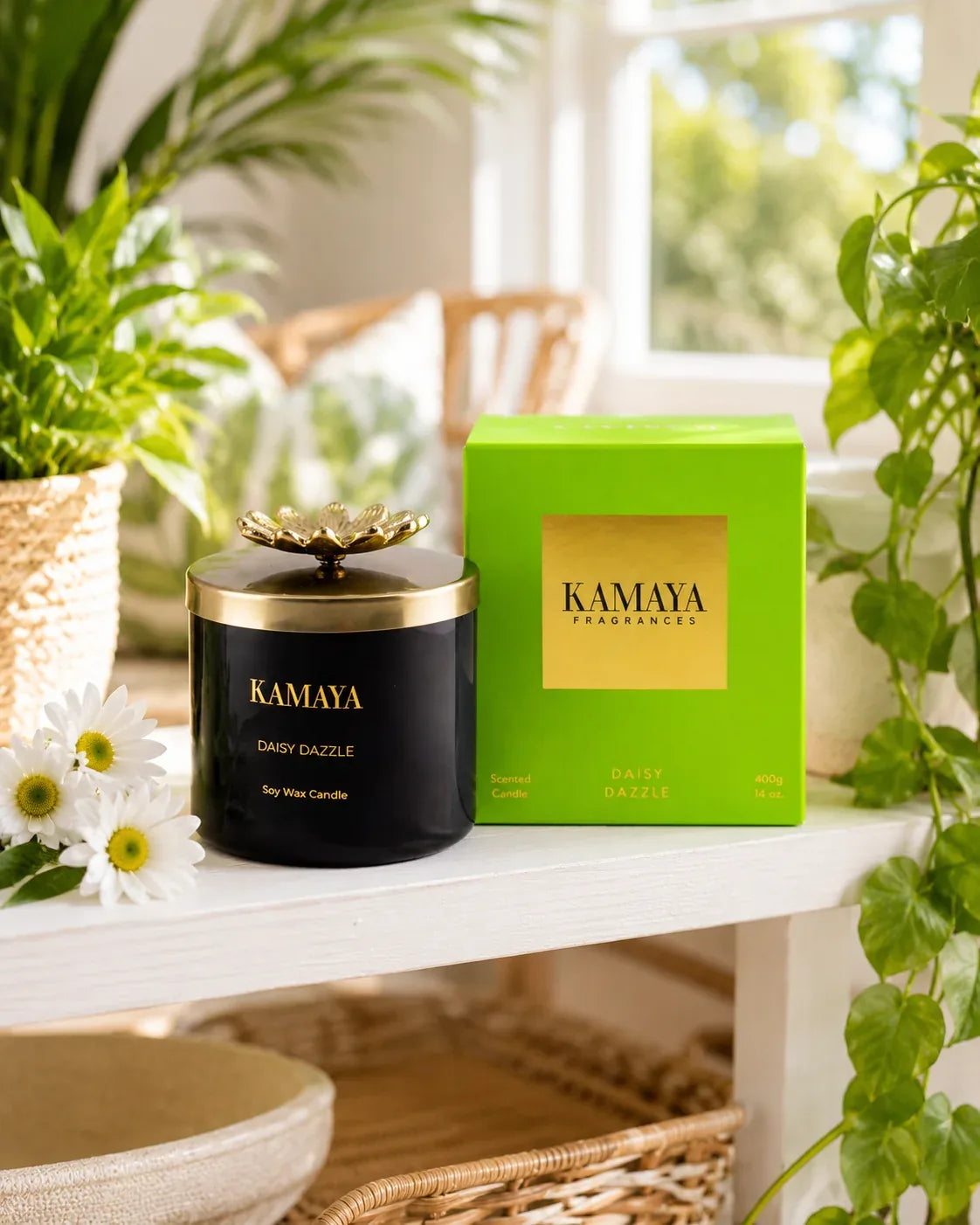Daisy Dazzle Scented Candle — styled at home