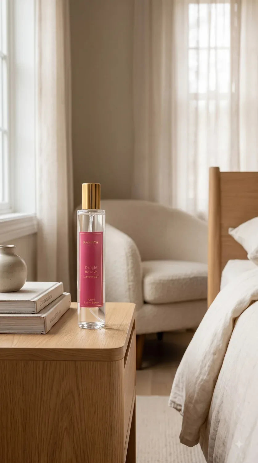 Delight Rose & Lavender Room Spray — styled at home