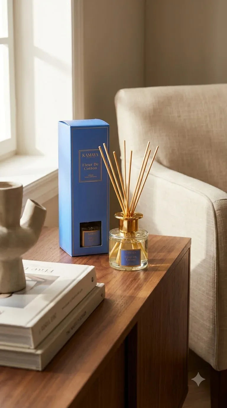 Fleur de Cotton Reed Diffuser — styled at home
