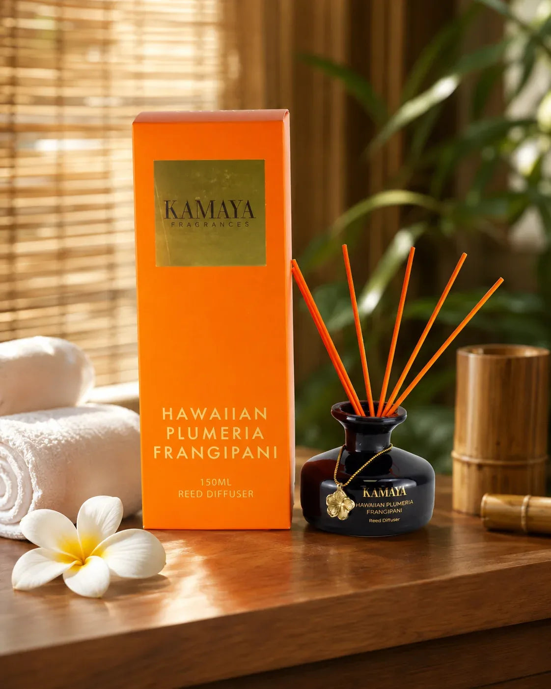 Hawaiian Plumeria Frangipani Reed Diffuser — styled at home
