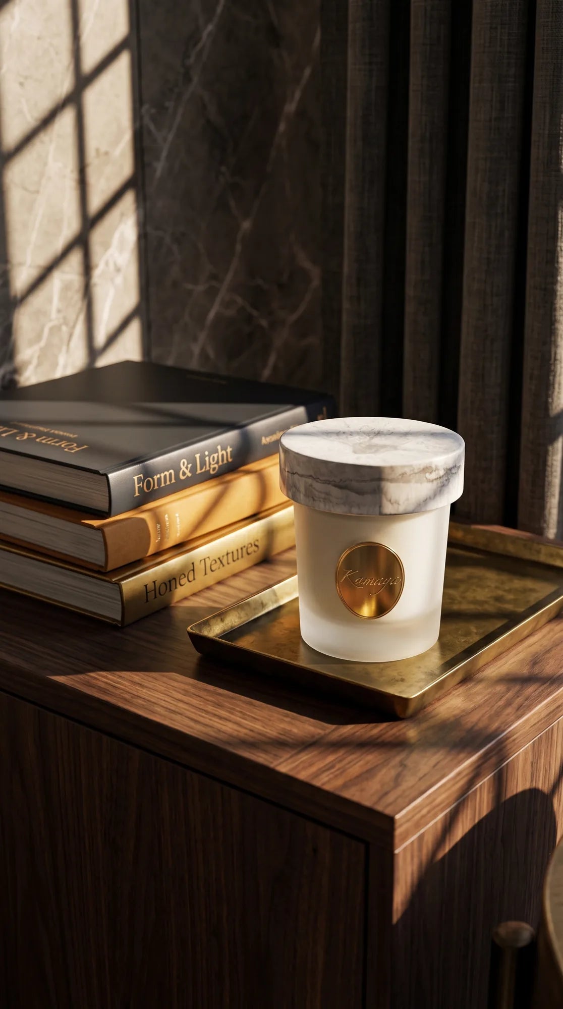 Marbre Blanc Scented Candle — styled at home