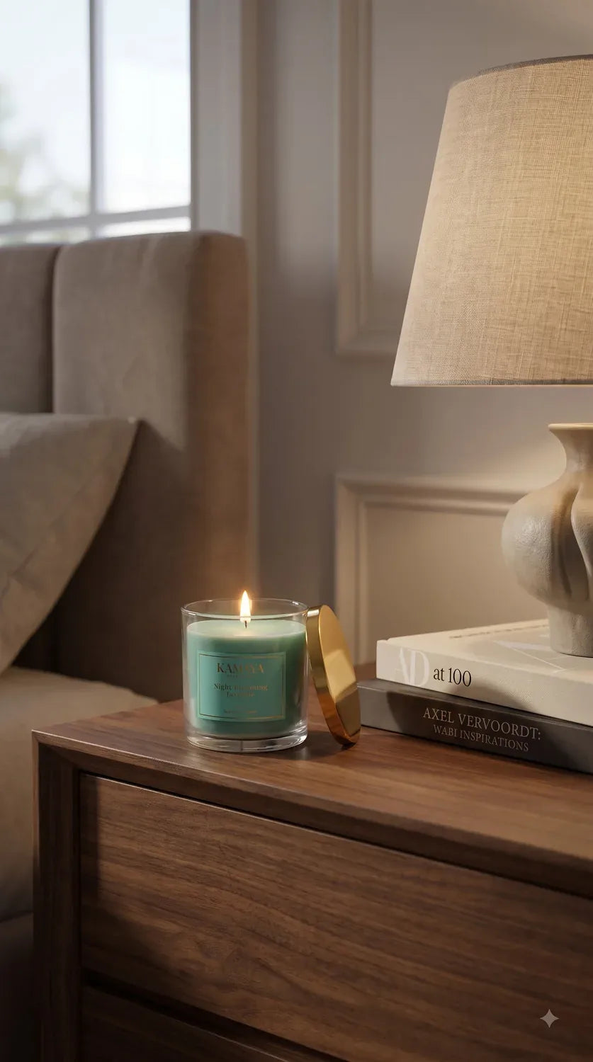 Night Blooming Jasmine Glass Candle — styled at home