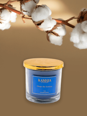 400 gms scented candle with 3 wicks, with golden lid