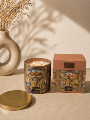 Cairo skyline 400 gms scented candle with 3 wicks