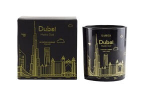Dubai skyline 400 gms scented candle with 3 wicks