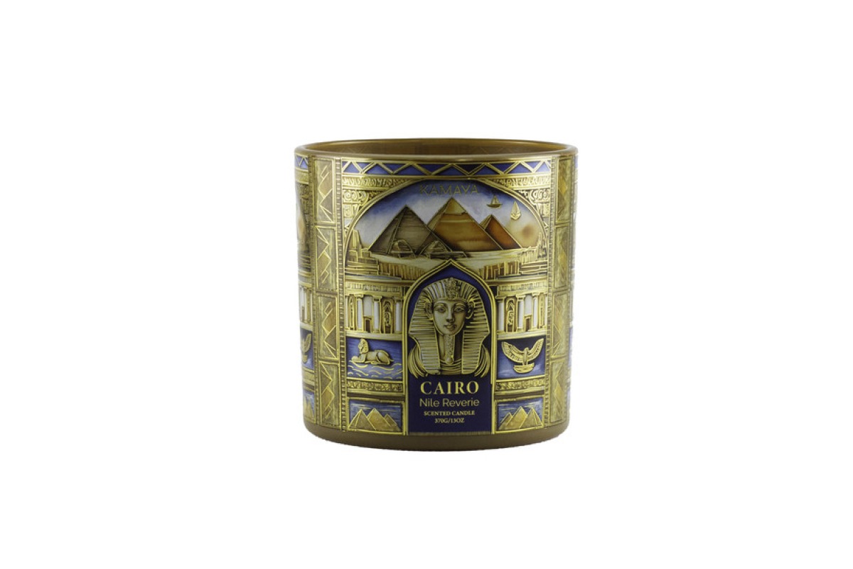 Cairo skyline 400 gms scented candle with 3 wicks - Image 2