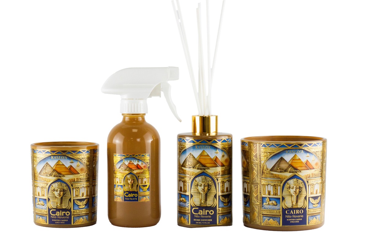 Cairo skyline 400 gms scented candle with 3 wicks - Image 3