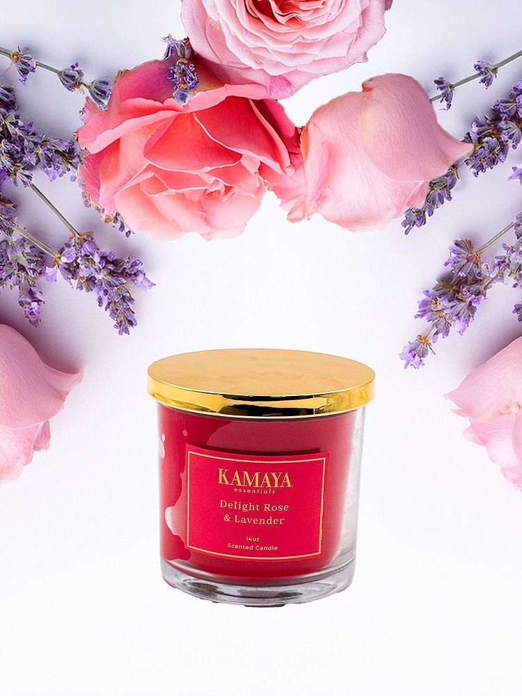 400 gms scented candle with 3 wicks, with golden lid