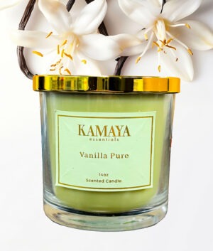 400 gms scented candle with 3 wicks, with golden lid